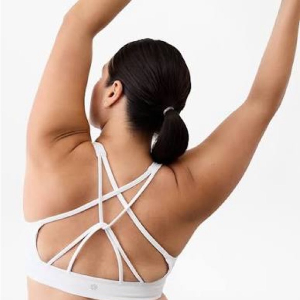 Athleta White solace d-ds cup Crisscross Back Sports Bra 3x NWT